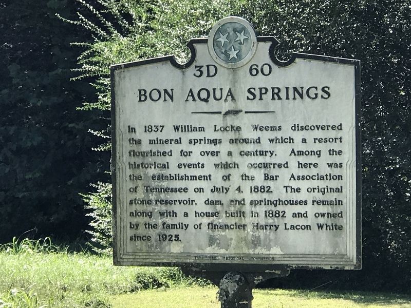 Bon Aqua Springs Marker image. Click for full size.