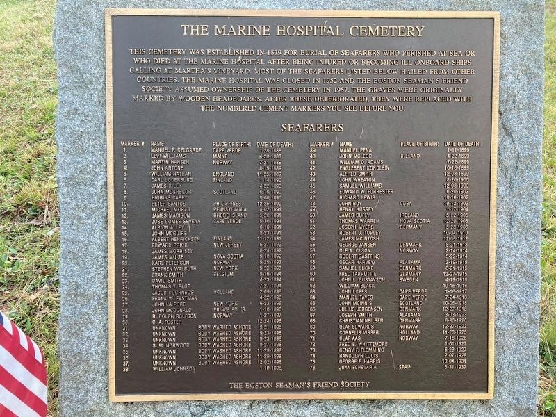 The Marine Hospital Cemetery Marker image. Click for full size.