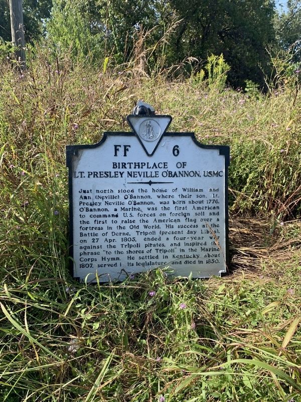 Birthplace of Lt. Presley Neville O’Bannon, USMC Marker image. Click for full size.