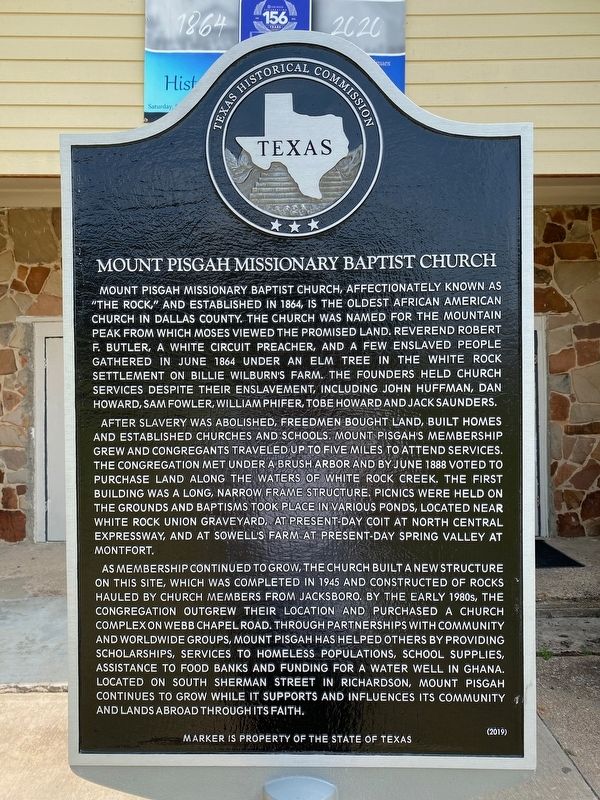 Mount Pisgah Missionary Baptist Church Marker image. Click for full size.