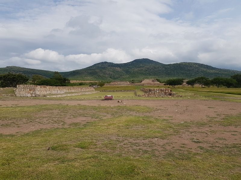 The Ball Court of Plazuelas with the site's main temples to the north image. Click for full size.