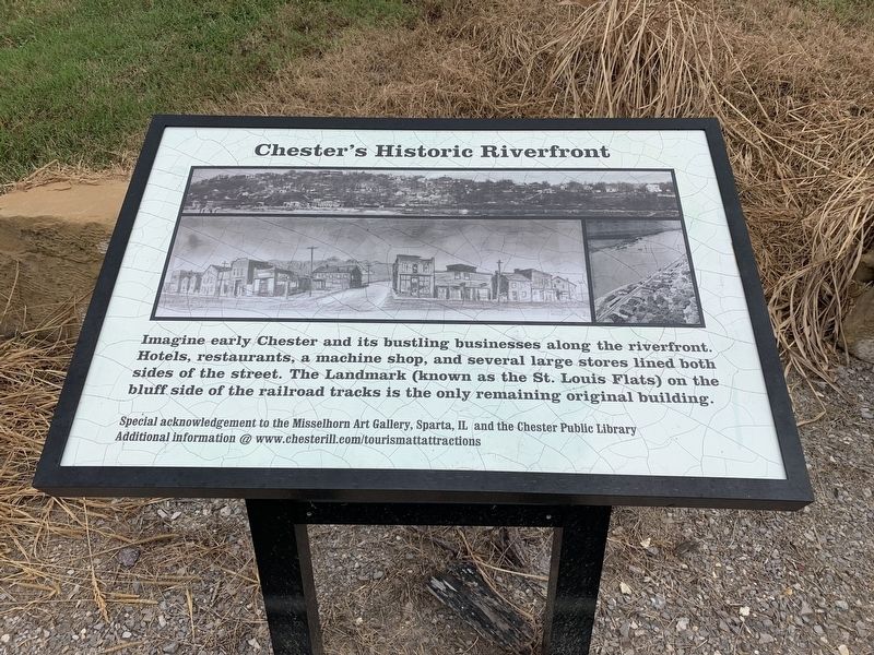 Port of Chester, Illinois Welcoming Mississippi River Travelers since 1829 Marker image. Click for full size.