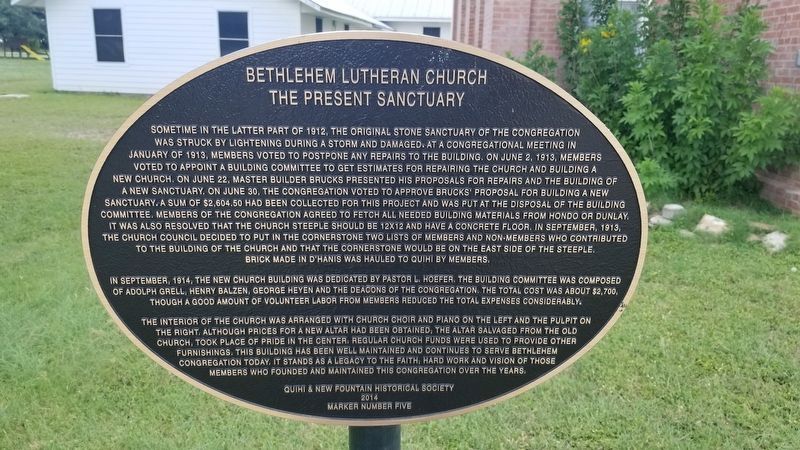 Bethlehem Lutheran Church - The Present Sanctuary Marker image. Click for full size.