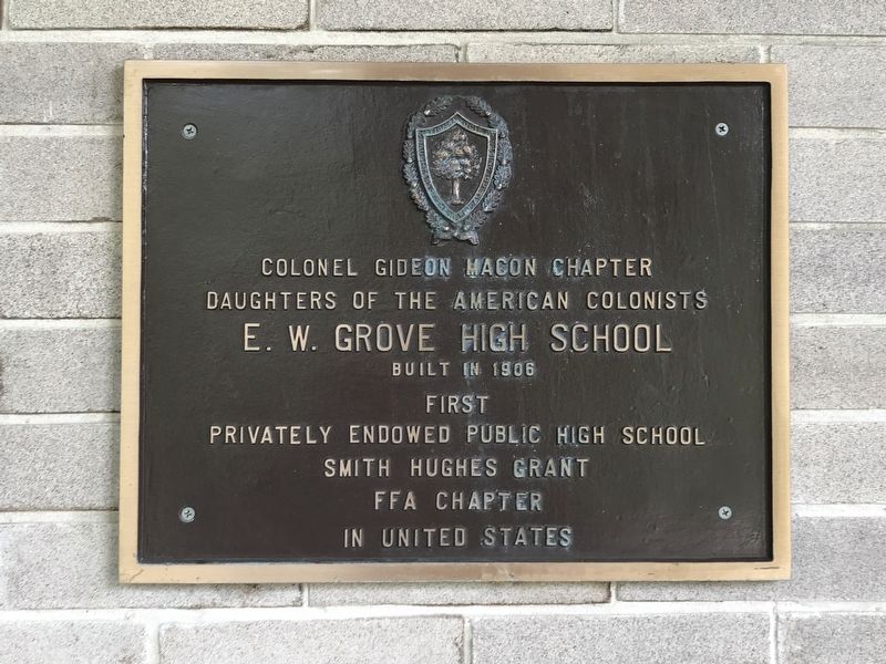 E. W. Grove High School Marker image. Click for full size.