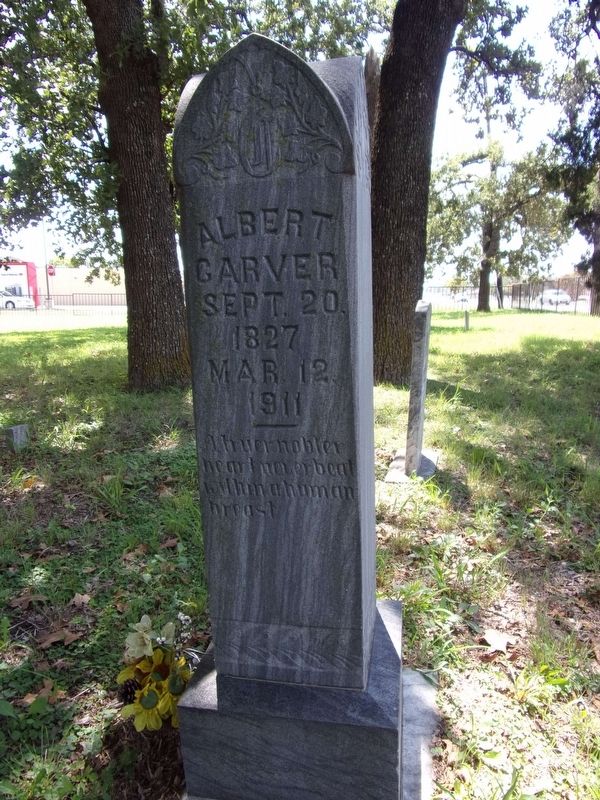 Albert Carver's grave marker. Click for full size. Albert Carver's grave marker image. Click for full size.
