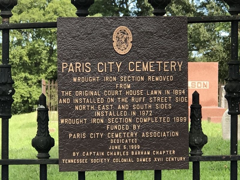 Paris City Cemetery Marker image. Click for full size.