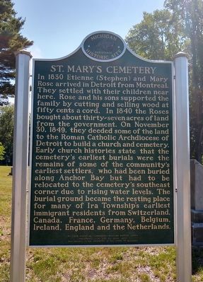 St. Mary's Cemetery Marker image. Click for full size.
