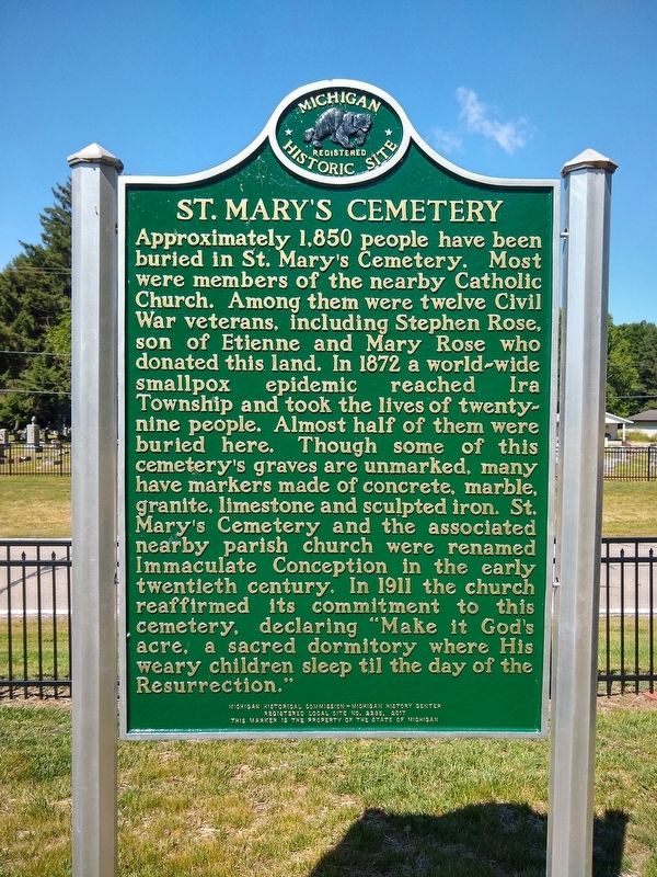 St. Mary's Cemetery Marker image. Click for full size.