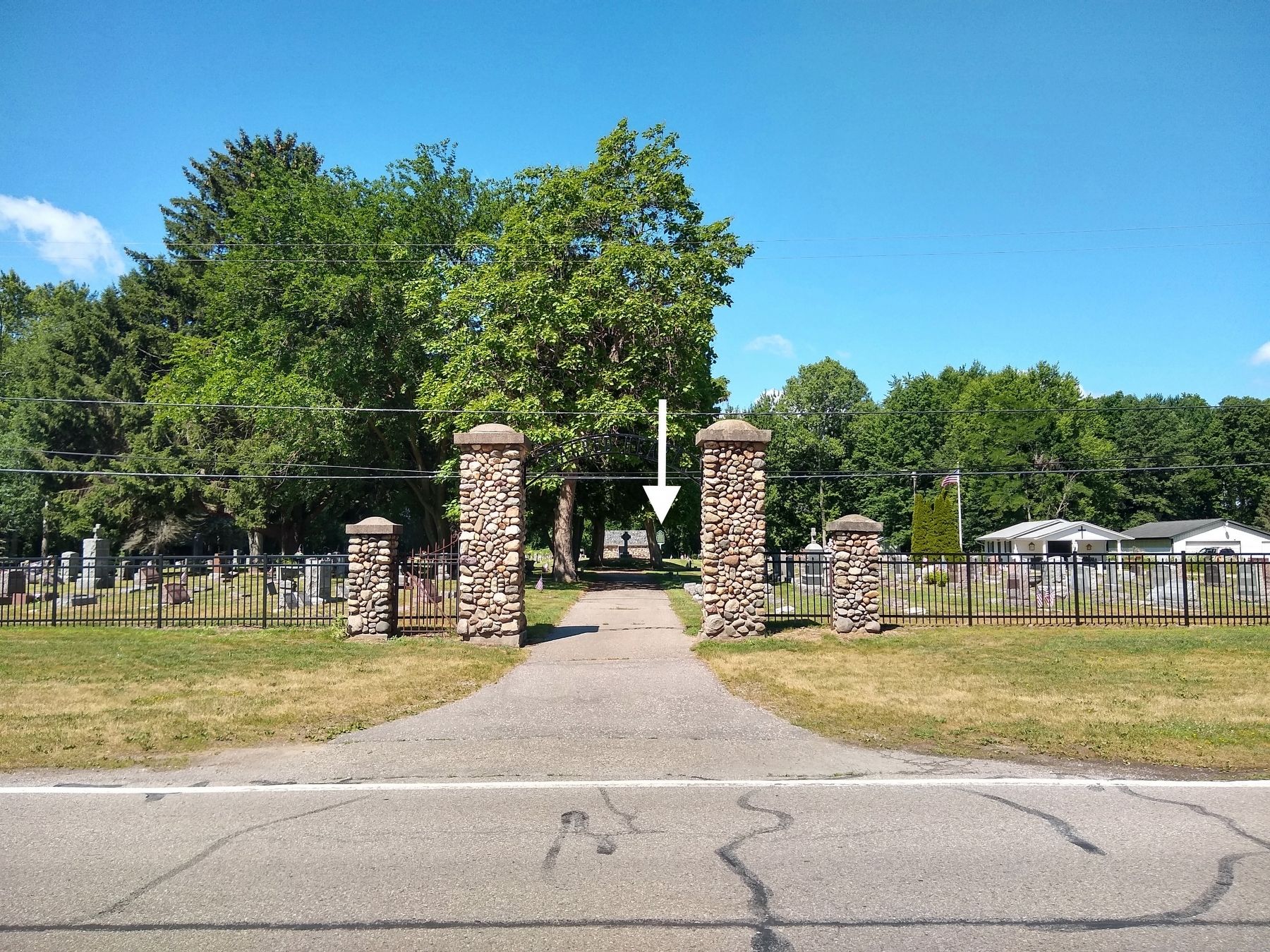 Sacred Heart Cemetery Marker. Click for full size. Sacred Heart Cemetery Marker image. Click for full size.