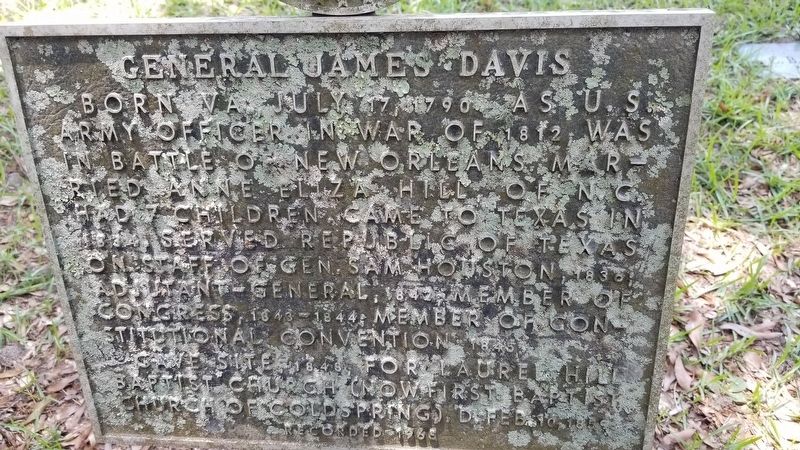 General James Davis Marker image. Click for full size.