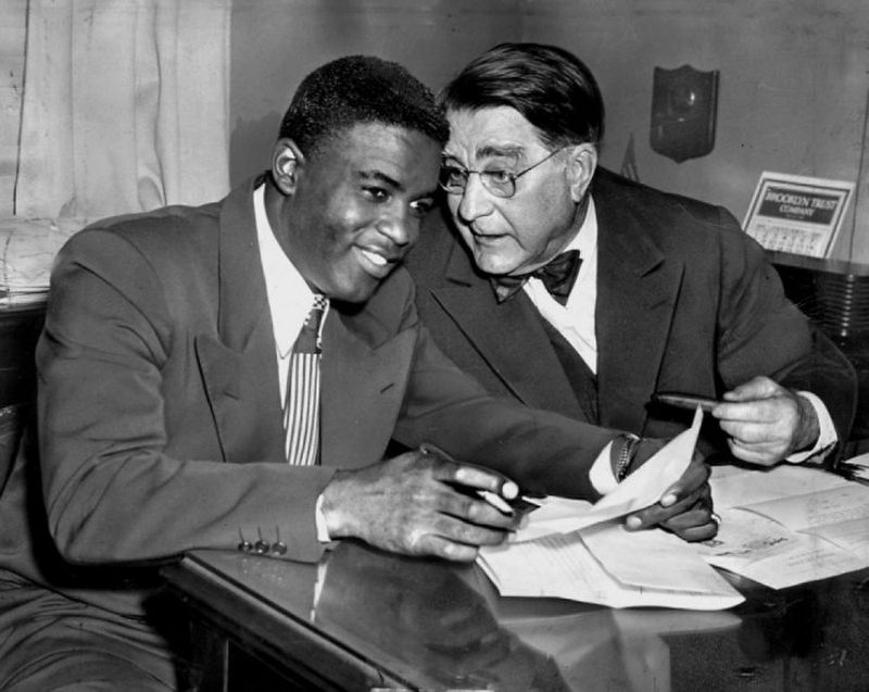 Jackie Robinson & Branch Rickey. Click for full size. Jackie Robinson & Branch Rickey image. Click for full size.
