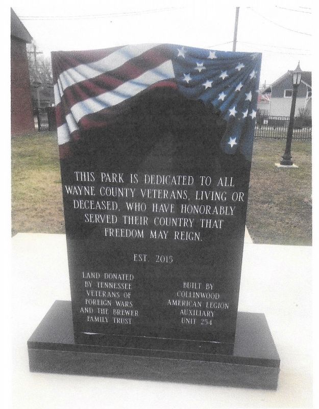 Wayne County Veterans Park Marker Front image. Click for full size.