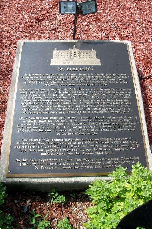St. Elizabeth’s plaque image. Click for full size.