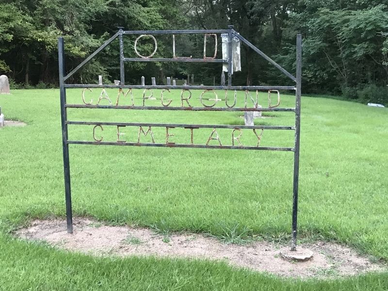 Old Campground Cemetery sign image. Click for full size.