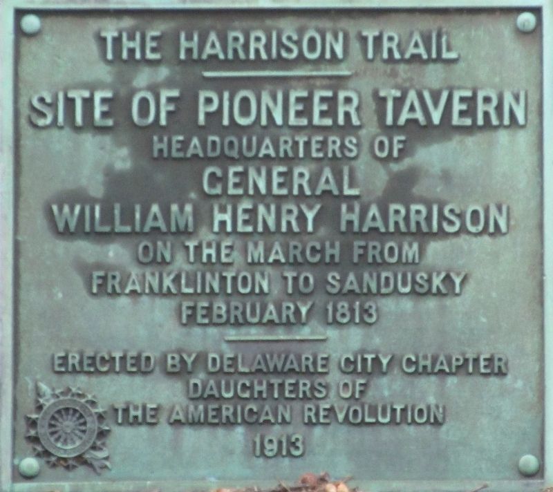 The Harrison Trail Marker image. Click for full size.