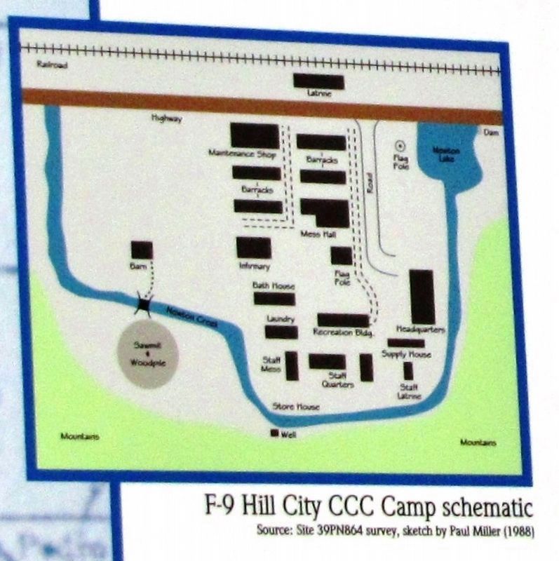 Marker detail: F-9 Hill City CCC Camp Diagram image. Click for full size.