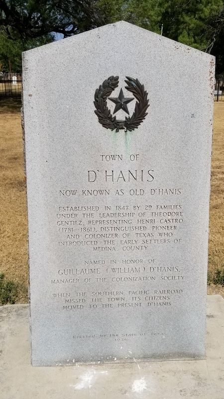 Town of D'Hanis Marker image. Click for full size.