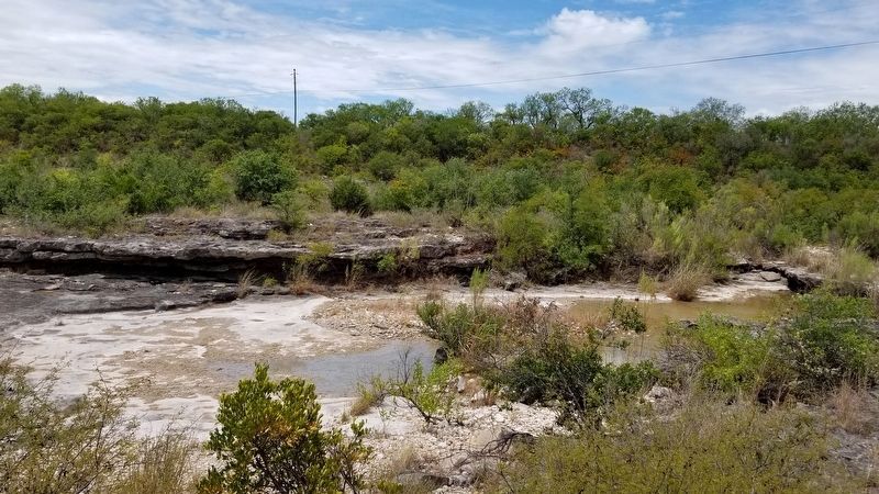 Seco Creek directly behind the marker image. Click for full size.