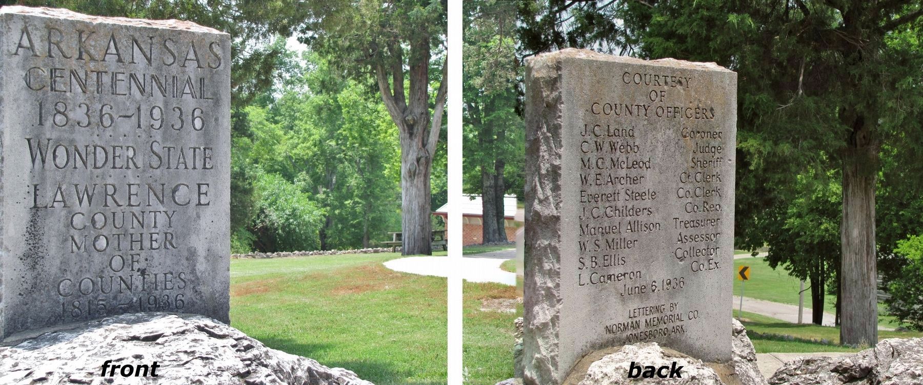 Arkansas Centennial Marker (<i>located in front of Powhatan Courthouse</i>)</center> image. Click for full size.