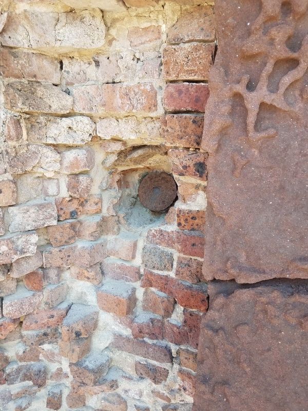 Shell Still Embedded In Forts Inner Wall. Click for full size. Shell Still Embedded In Forts Inner Wall image. Click for full size.