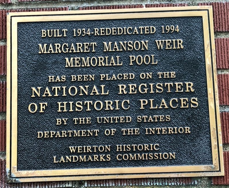 Margaret Manson Weir Memorial Pool Marker image. Click for full size.