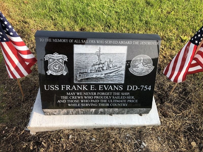 USS Frank E. Evans DD-754 Marker image. Click for full size.
