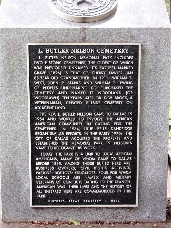 L. Butler Nelson Cemetery Marker. Click for full size. L. Butler Nelson Cemetery Marker image. Click for full size.