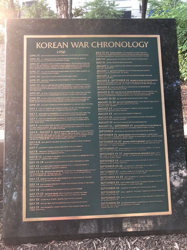 Korean War Chronology image. Click for full size.