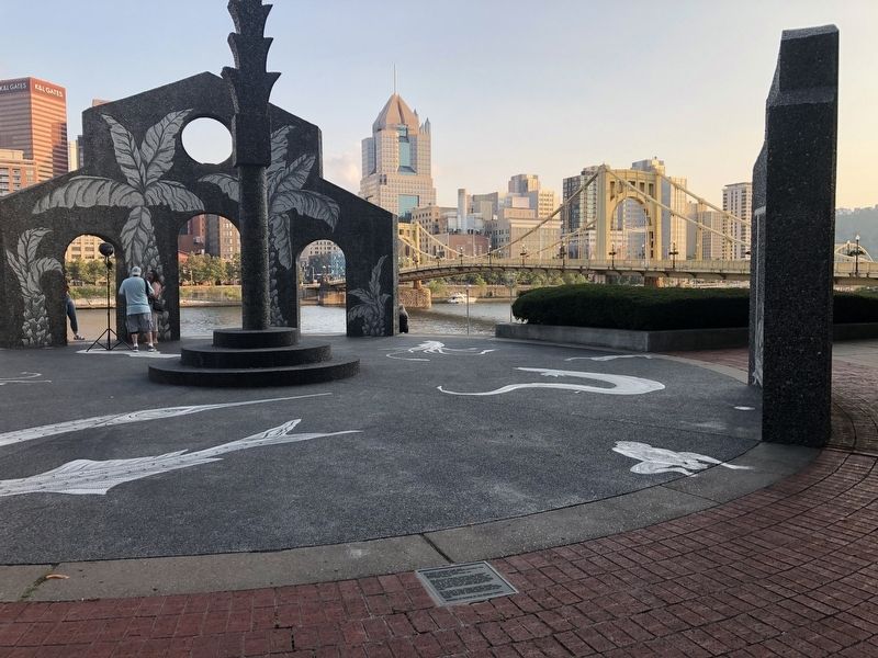 "Piazza Lavoro" and "Mythic Source," 1984 Marker. Click for full size. "Piazza Lavoro" and "Mythic Source," 1984 Marker image. Click for full size.