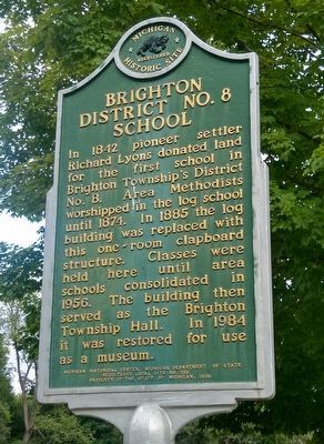 Brighton District No. 8 School Marker. Click for full size. Brighton District No. 8 School Marker image. Click for full size.