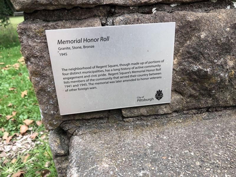 <i>Memorial Honor Roll</i> plaque on the memorial image. Click for full size.