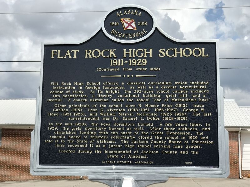 Flat Rock High School Marker image. Click for full size.