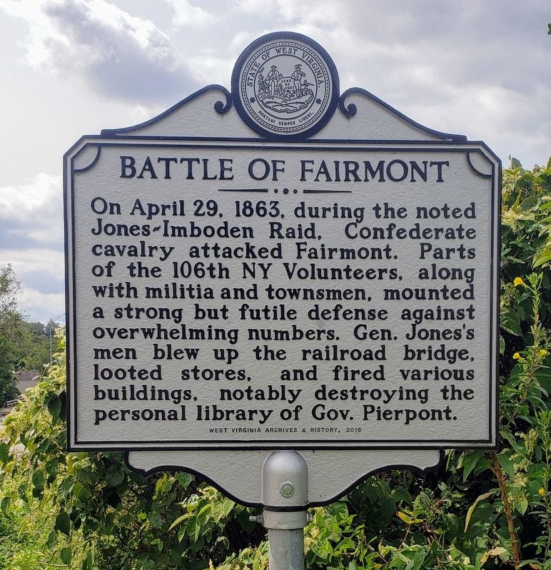 Battle Of Fairmont Marker image. Click for full size.