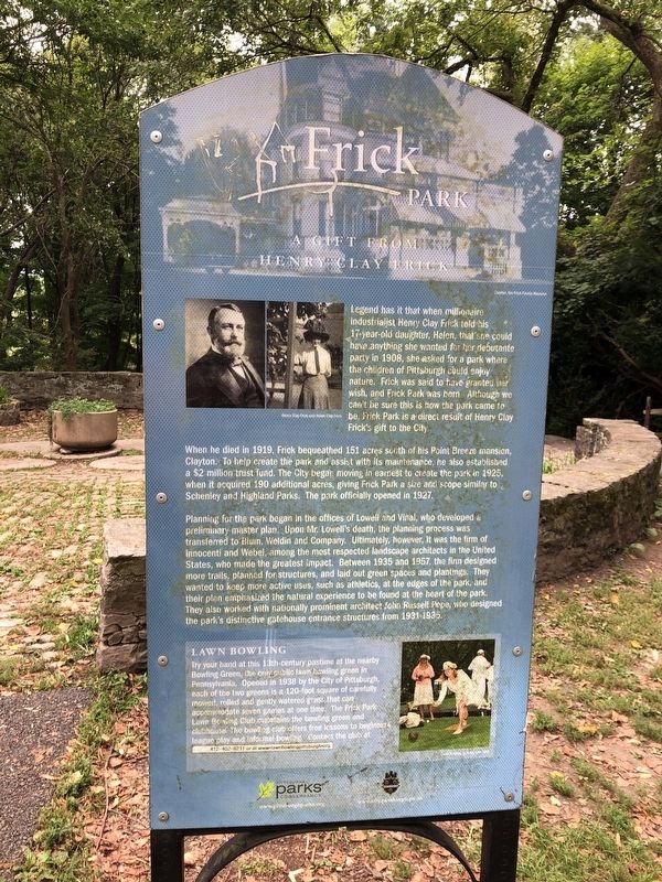 A Gift from Henry Clay Frick Marker image. Click for full size.