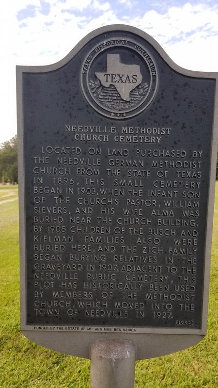 Needville Methodist Church Cemetery Marker image. Click for full size.