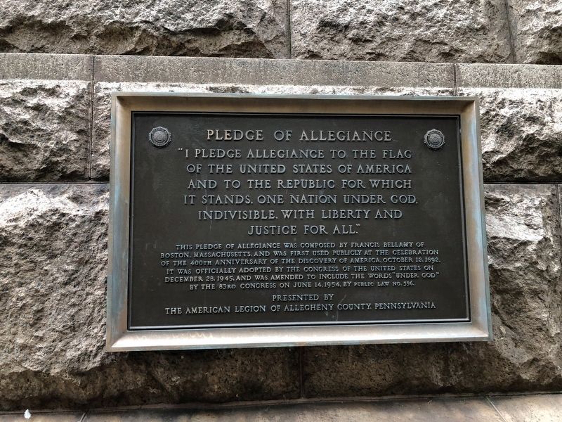 Pledge of Allegiance Marker image. Click for full size.