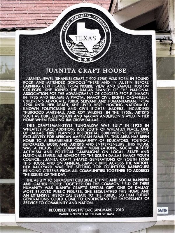 Juanita Craft House Marker image. Click for full size.