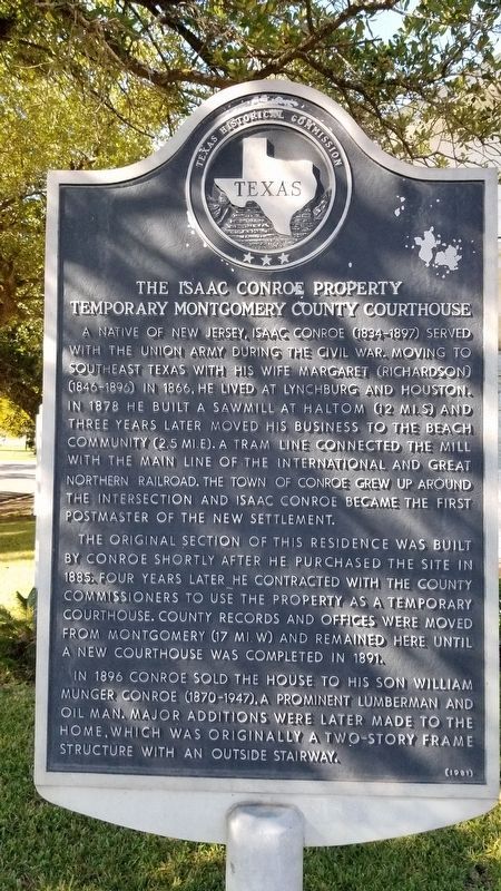 The Isaac Conroe Property Marker image. Click for full size.