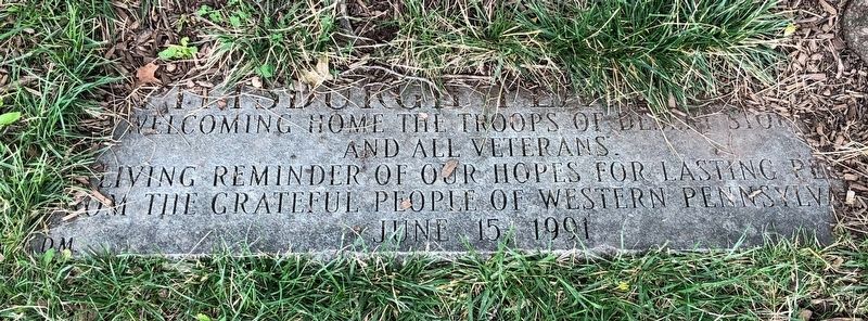 Pittsburgh Peace Tree Marker. Click for full size. Pittsburgh Peace Tree Marker image. Click for full size.