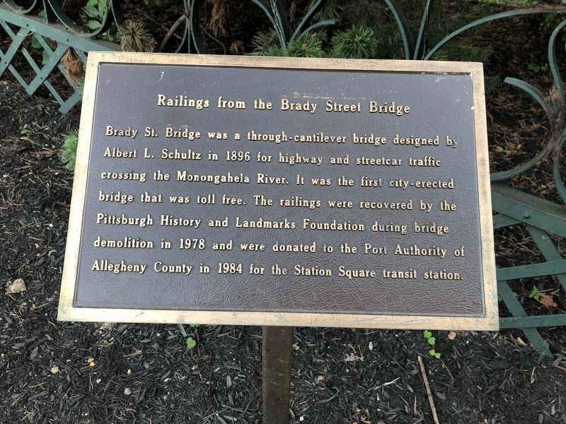 Railings from the Brady Street Bridge Marker image. Click for full size.