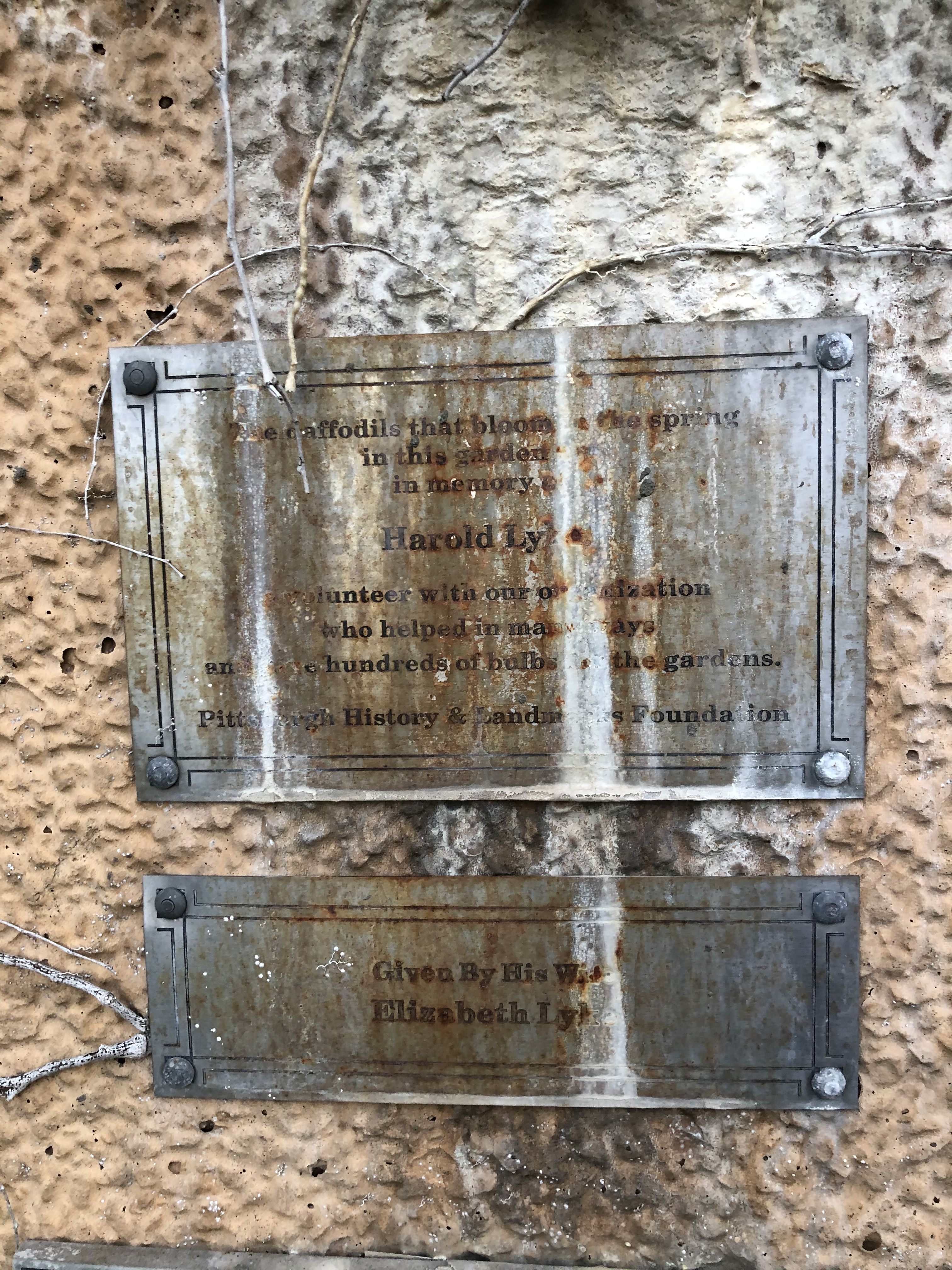Dedication plaques nearby