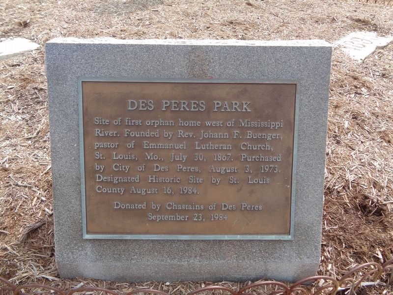 Des Peres Park Marker. Click for full size. Des Peres Park Marker image. Click for full size.