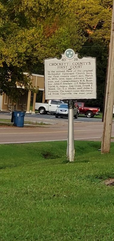 Crockett County's First Court Marker image. Click for full size.