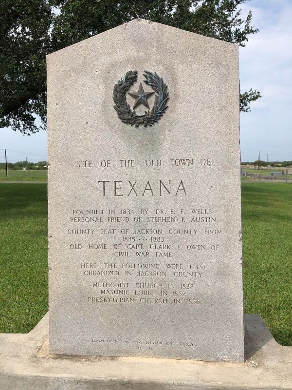 Site of the Old Town of Texana Marker image. Click for full size.