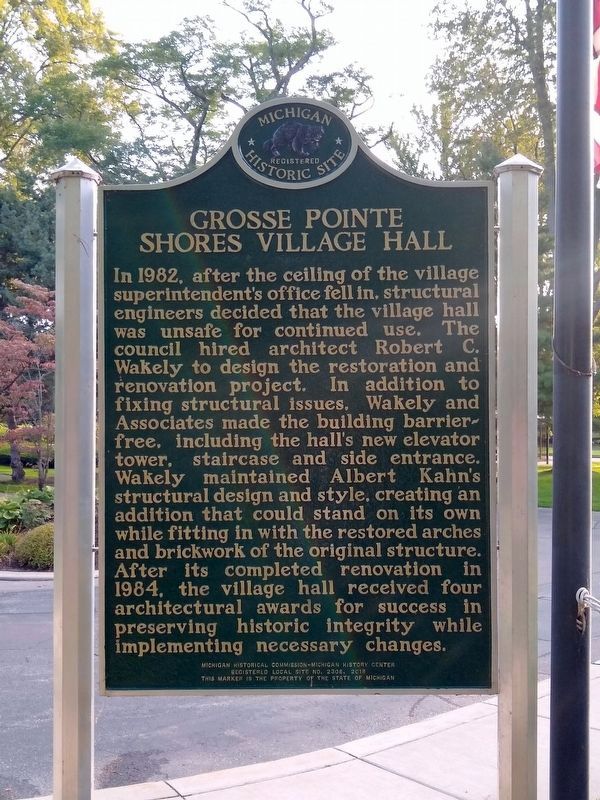Grosse Pointe Shores Village Hall Marker - Side 2 image. Click for full size.