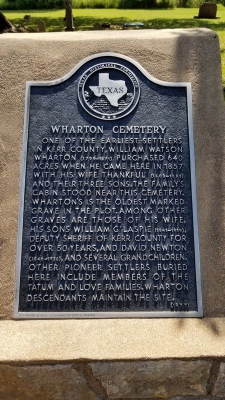 Wharton Cemetery Marker image. Click for full size.