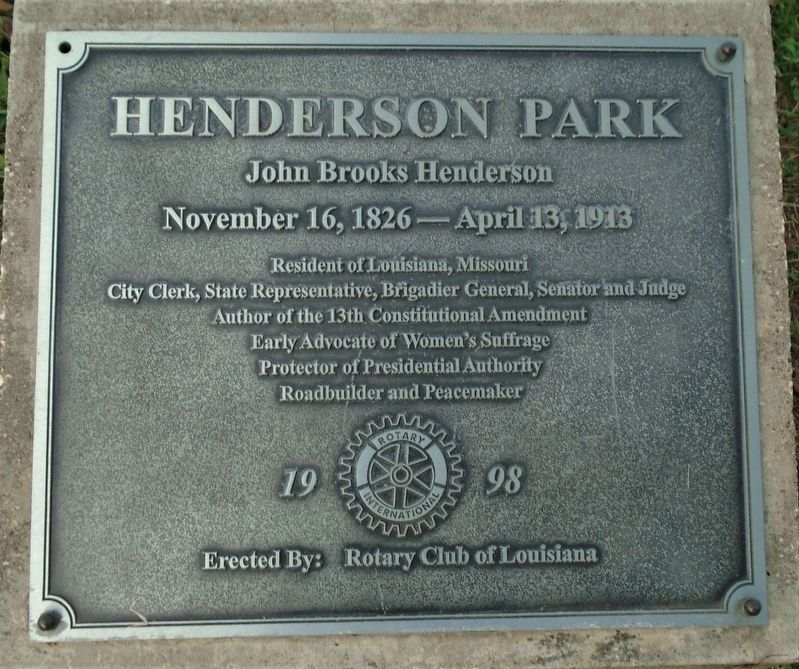 Henderson Park Marker image. Click for full size.
