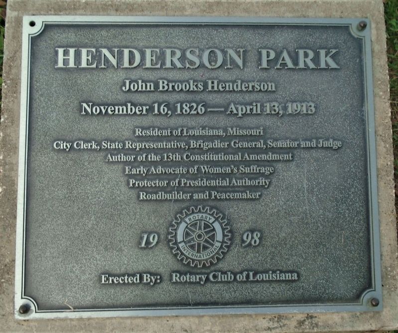 Henderson Park Marker. Click for full size. Henderson Park Marker image. Click for full size.