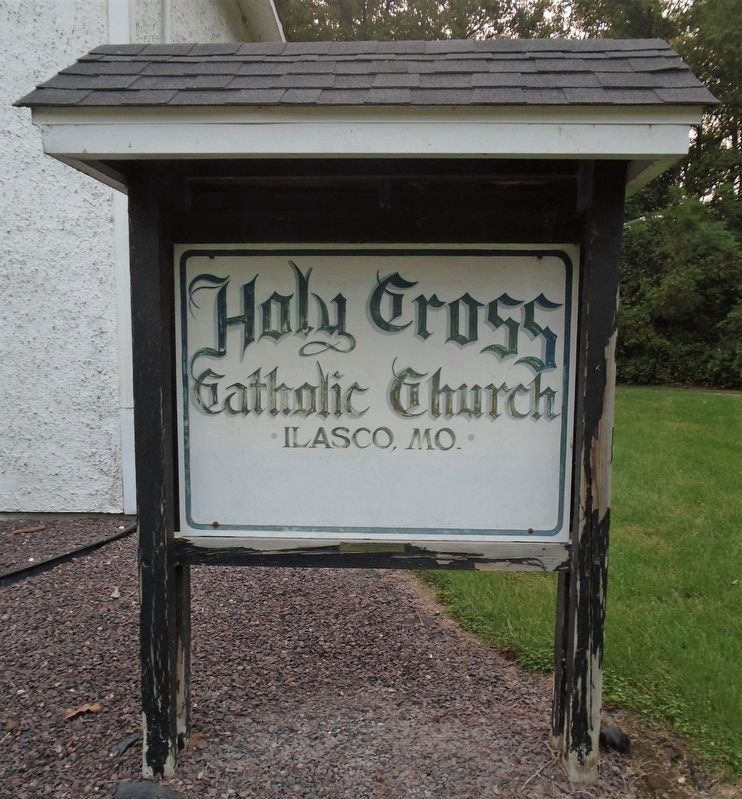 Holy Cross Catholic Church Sign image. Click for full size.