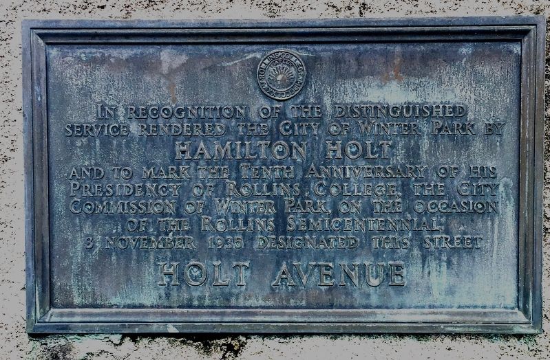 Hamilton Holt Marker. Click for full size. Hamilton Holt Marker image. Click for full size.